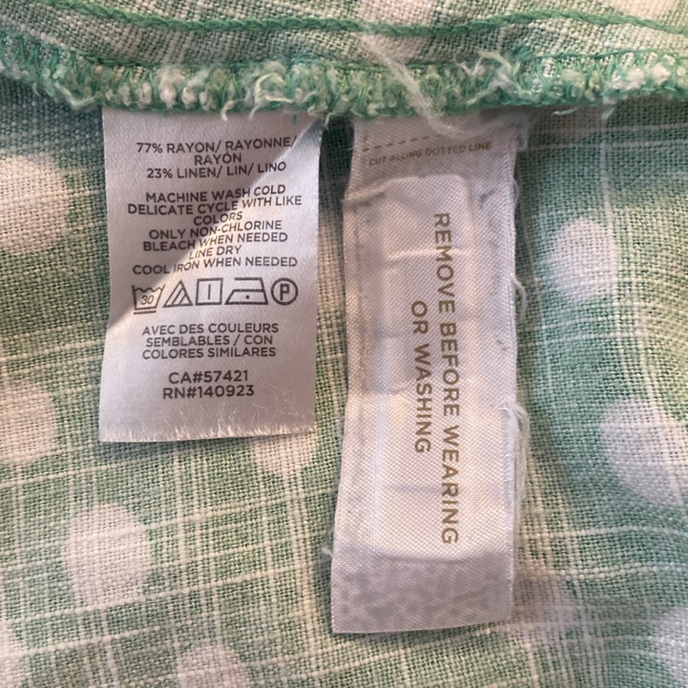 LOFT petites Green Polka Dot Sleeveless Maxi Dress Rayon/Linen Dress Size Large - Picture 13 of 17
